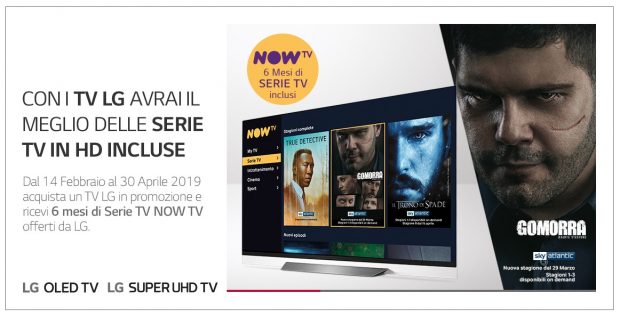 LG Smart TV, promozione con Now TV