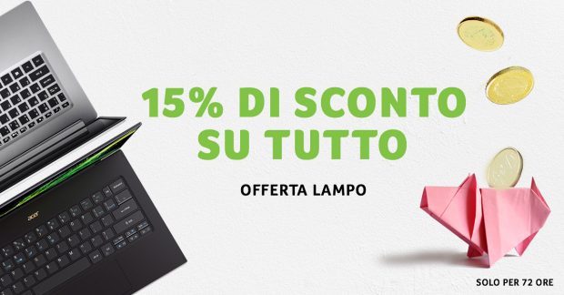 Acer, sconto speciale del 15%