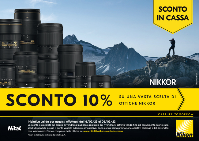 Ottiche Nikkor Z e F sconto in cassa 2023